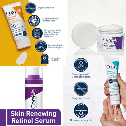 CeraVe 4 in 1 Complete Skincare Kit – Night Cream, Sunblock, Cleanser & Hydrating Serum
