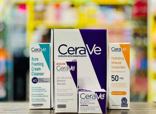 CeraVe 4 in 1 Complete Skincare Kit – Night Cream, Sunblock, Cleanser & Hydrating Serum