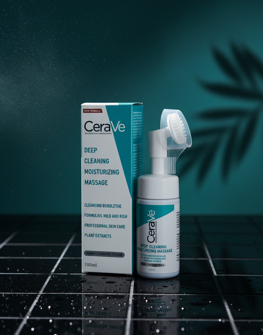 CeraVe Deep Cleaning Moisturizing Massage Foam Cleansing Cream – Gentle, Hydrating Facial Cleanser